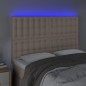 vidaXL Testiera a LED cappuccino 144x5x118/128 cm in Similpelle
