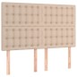 vidaXL Testiera a LED cappuccino 144x5x118/128 cm in Similpelle
