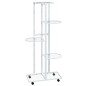 Fioriera a 5 Piani con Ruote 44x23x100 cm Ferro Bianco Fioriera a 5 Piani con Ruote 44x23x100 cm Ferro Bianco