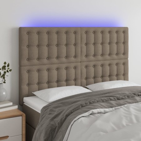 vidaXL Testiera a LED Tortora 144x5x118/128 cm in Tessuto