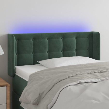 vidaXL Testiera a LED Verde Scuro 83x16x78/88 cm in Velluto