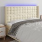 vidaXL Testiera a LED Crema 163x16x118/128 cm in Similpelle vidaXL Testiera a LED Crema 163x16x118/128 cm in Similpelle