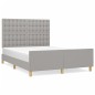 vidaXL Giroletto con Testiera Grigio Chiaro 140x200 cm in Tessuto vidaXL Giroletto con Testiera Grigio Chiaro 140x200 cm in Tessuto