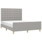 vidaXL Giroletto con Testiera Grigio Chiaro 140x200 cm in Tessuto vidaXL Giroletto con Testiera Grigio Chiaro 140x200 cm in Tessuto