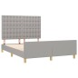 vidaXL Giroletto con Testiera Grigio Chiaro 140x200 cm in Tessuto vidaXL Giroletto con Testiera Grigio Chiaro 140x200 cm in Tessuto