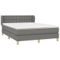 vidaXL Giroletto a Molle con Materasso Grigio Scuro 140x190 cm Tessuto