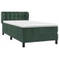 vidaXL Giroletto a Molle con Materasso Verde Scuro 90x200 cm Velluto