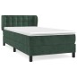 vidaXL Giroletto a Molle con Materasso Verde Scuro 90x190 cm Velluto