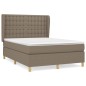 vidaXL Giroletto a Molle con Materasso Tortora 140x190 cm in Tessuto