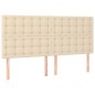 vidaXL Giroletto a Molle con Materasso Crema 200x200 cm in Tessuto