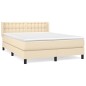 vidaXL Giroletto a Molle con Materasso Crema 140x200 cm in Tessuto