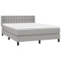 vidaXL Giroletto a Molle con Materasso Grigio Chiaro 140x190cm Tessuto