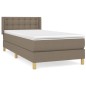 vidaXL Giroletto a Molle con Materasso Tortora 90x190 cm in Tessuto
