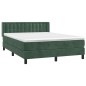 vidaXL Giroletto a Molle con Materasso Verde Scuro 140x190 cm Velluto