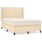 vidaXL Giroletto a Molle con Materasso Crema 140x19 cm in Tessuto