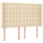 vidaXL Giroletto a Molle con Materasso Crema 140x200 cm in Tessuto