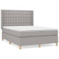 vidaXL Giroletto a Molle con Materasso Grigio Chiaro 140x200cm Tessuto