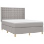 vidaXL Giroletto a Molle con Materasso Grigio Chiaro 140x200cm Tessuto