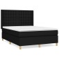 vidaXL Giroletto a Molle con Materasso Nero 140x190 cm in Tessuto