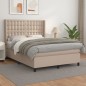 vidaXL Giroletto a Molle con Materasso Cappuccino 140x200cm Similpelle