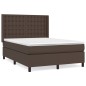 vidaXL Giroletto a Molle con Materasso Marrone 140x200cm in Similpelle