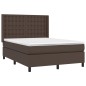 vidaXL Giroletto a Molle con Materasso Marrone 140x200cm in Similpelle