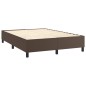 vidaXL Giroletto a Molle con Materasso Marrone 140x200cm in Similpelle