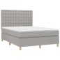 vidaXL Letto a Molle Materasso e LED Grigio Chiaro 140x200 cm Tessuto vidaXL Letto a Molle Materasso e LED Grigio Chiaro 140x200 cm Tessuto