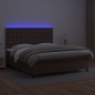 vidaXL Giroletto Molle con Materasso e LED Marrone 160x200 cm vidaXL Giroletto Molle con Materasso e LED Marrone 160x200 cm