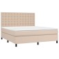 vidaXL Giroletto Molle Materasso e LED Cappuccino 160x200cm Similpelle vidaXL Giroletto Molle Materasso e LED Cappuccino 160x200cm Similpelle