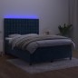vidaXL Letto a Molle con Materasso e LED Blu Scuro 140x190 cm vidaXL Letto a Molle con Materasso e LED Blu Scuro 140x190 cm