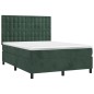 vidaXL Letto a Molle con Materasso e LED Verde Scuro 140x200cm Velluto vidaXL Letto a Molle con Materasso e LED Verde Scuro 140x200cm Velluto