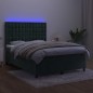 vidaXL Letto a Molle con Materasso e LED Verde Scuro 140x200cm Velluto vidaXL Letto a Molle con Materasso e LED Verde Scuro 140x200cm Velluto