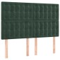 vidaXL Letto a Molle con Materasso e LED Verde Scuro 140x200cm Velluto vidaXL Letto a Molle con Materasso e LED Verde Scuro 140x200cm Velluto