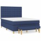 vidaXL Giroletto a Molle con Materasso Blu 140x190 cm in Tessuto