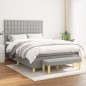 vidaXL Giroletto a Molle con Materasso Grigio Chiaro 140x200cm Tessuto