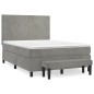 vidaXL Giroletto a Molle con Materasso Grigio Chiaro 140x200cm Velluto