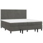 vidaXL Giroletto a Molle con Materasso Grigio Scuro 200x200 cm Velluto