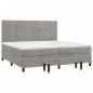 vidaXL Giroletto a Molle con Materasso Grigio Chiaro 200x200cm Velluto