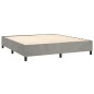 vidaXL Giroletto a Molle con Materasso Grigio Chiaro 200x200cm Velluto