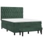 vidaXL Giroletto a Molle con Materasso Verde Scuro 140x190 cm Velluto
