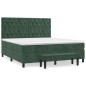 vidaXL Giroletto a Molle con Materasso Verde Scuro 160x200 cm Velluto