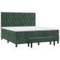 vidaXL Giroletto a Molle con Materasso Verde Scuro 160x200 cm Velluto