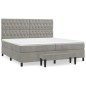 vidaXL Giroletto a Molle con Materasso Grigio Chiaro 200x200cm Velluto