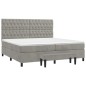 vidaXL Giroletto a Molle con Materasso Grigio Chiaro 200x200cm Velluto