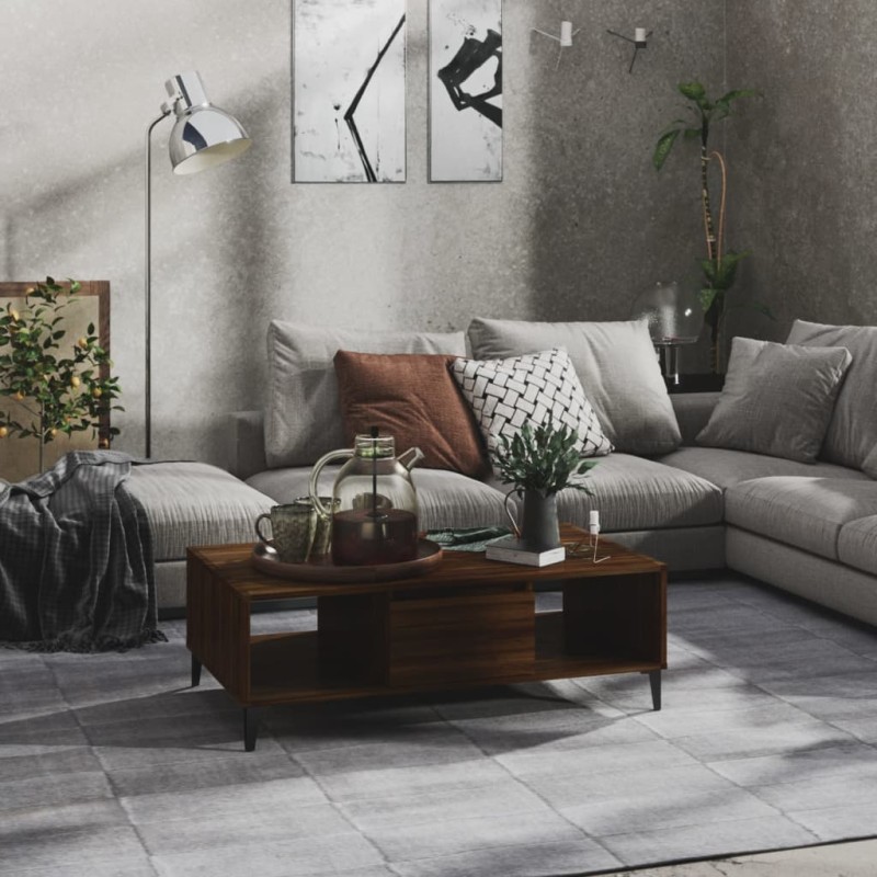 Tavolino da Salotto Rovere Marrone 103,5x60x35cm in Truciolato Tavolino da Salotto Rovere Marrone 103,5x60x35cm in Truciolato