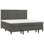 vidaXL Giroletto a Molle con Materasso Grigio Scuro 200x200 cm Velluto