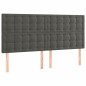 vidaXL Giroletto a Molle con Materasso Grigio Scuro 200x200 cm Velluto