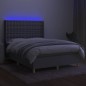 vidaXL Letto a Molle Materasso e LED Grigio Chiaro 140x190 cm Tessuto vidaXL Letto a Molle Materasso e LED Grigio Chiaro 140x190 cm Tessuto