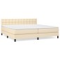 vidaXL Giroletto a Molle con Materasso Crema 200x200 cm in Tessuto